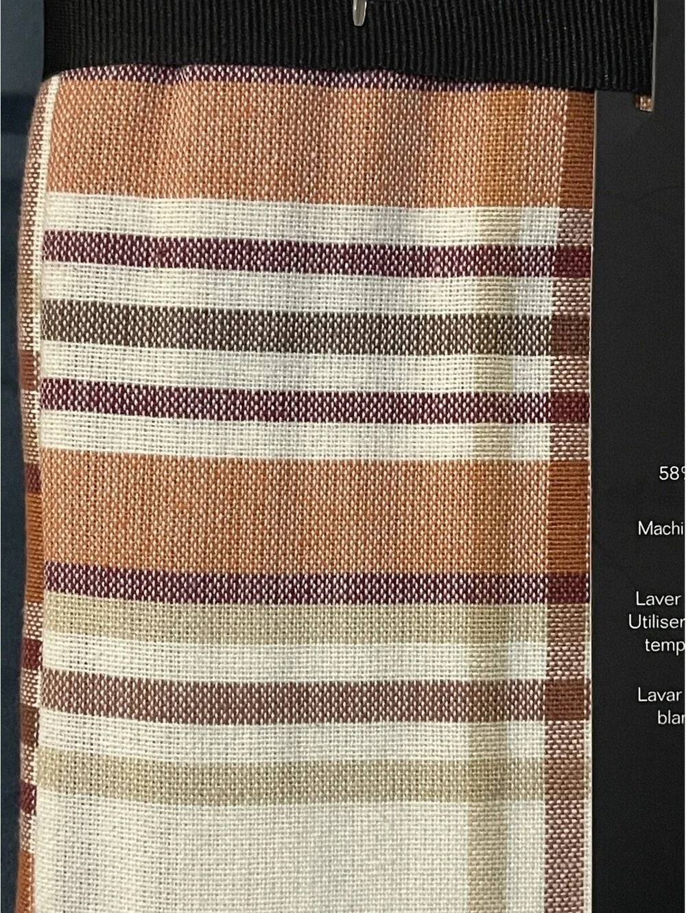RALPH LAUREN Tablecloth 60x84 Orange Tartan Plaid Autumn Fall Cotton Oblong NIP